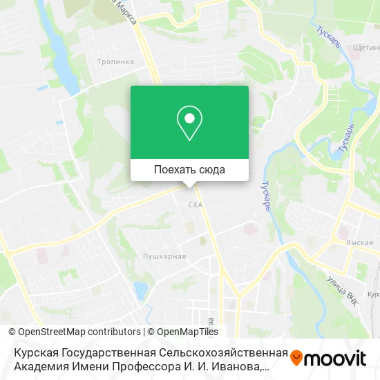 Карта Курская Государственная Сельскохозяйственная Академия Имени Профессора И. И. Иванова
