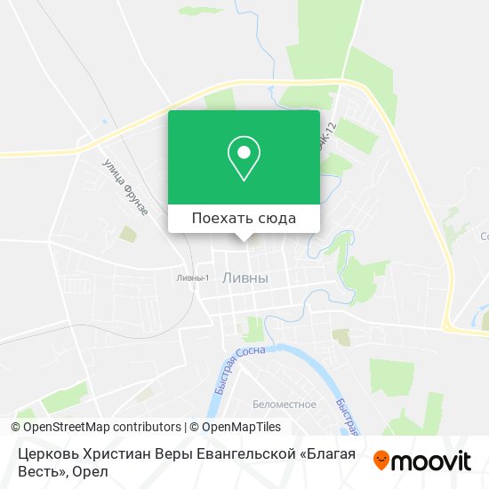 Карта Церковь Христиан Веры Евангельской «Благая Весть»