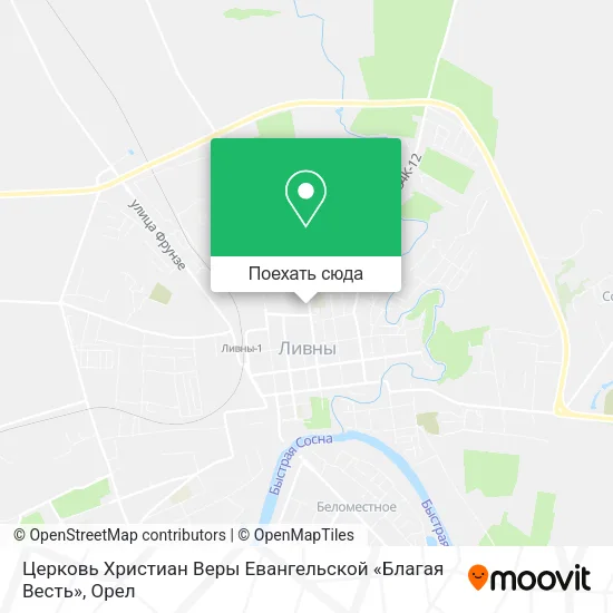 Карта Церковь Христиан Веры Евангельской «Благая Весть»