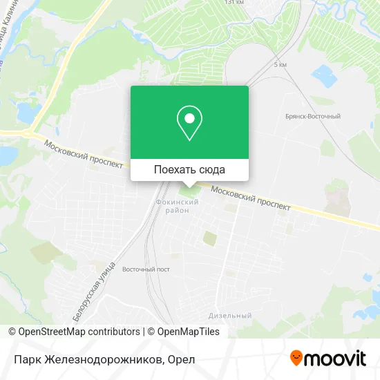 Карта Парк Железнодорожников