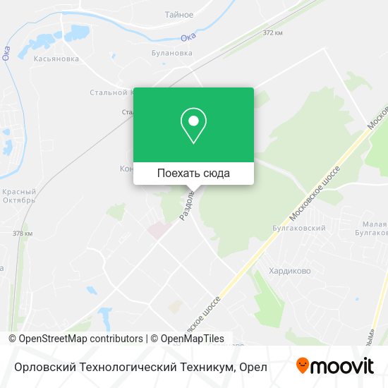 Карта Орловский Технологический Техникум