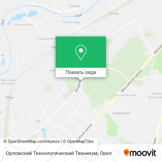 Карта Орловский Технологический Техникум