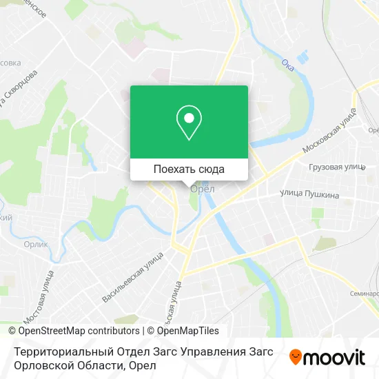 Карта Территориальный Отдел Загс Управления Загс Орловской Области
