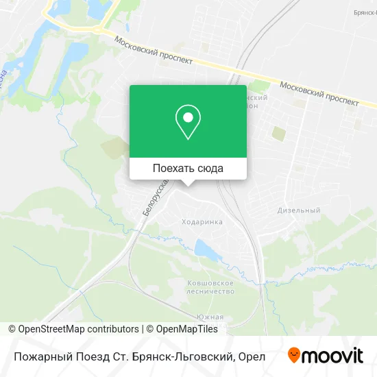Карта Пожарный Поезд Ст. Брянск-Льговский