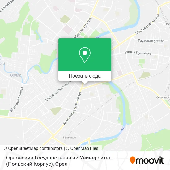 Карта Орловский Государственный Университет (Польский Корпус)