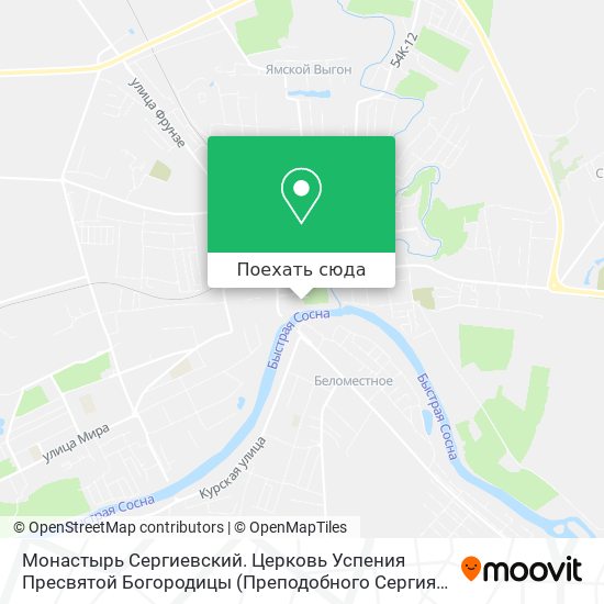 Карта Монастырь Сергиевский. Церковь Успения Пресвятой Богородицы (Преподобного Сергия Радонежского)
