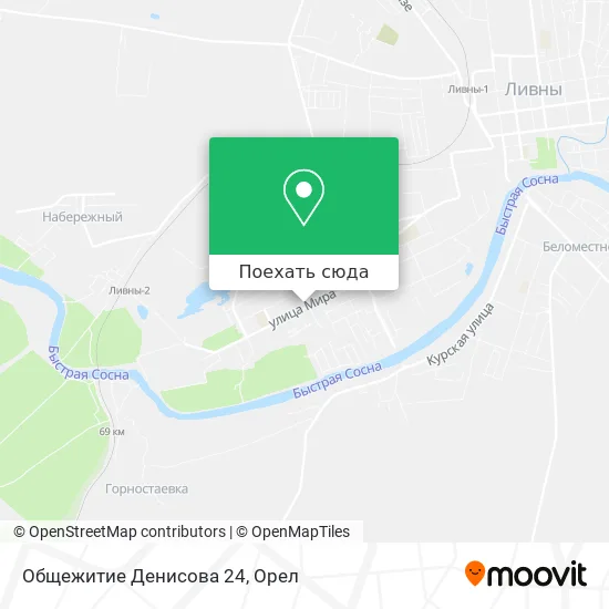 Карта Общежитие Денисова 24