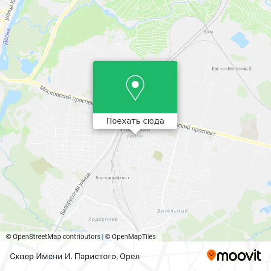 Карта Сквер Имени И. Паристого