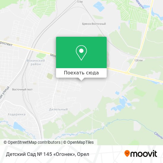 Карта Детский Сад № 145 «Огонек»