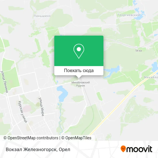 Карта Вокзал Железногорск