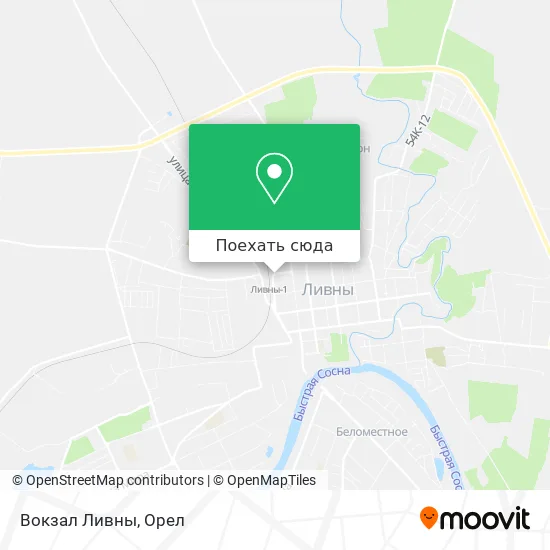 Карта Вокзал Ливны