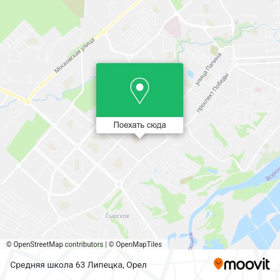 Карта Средняя школа 63 Липецка