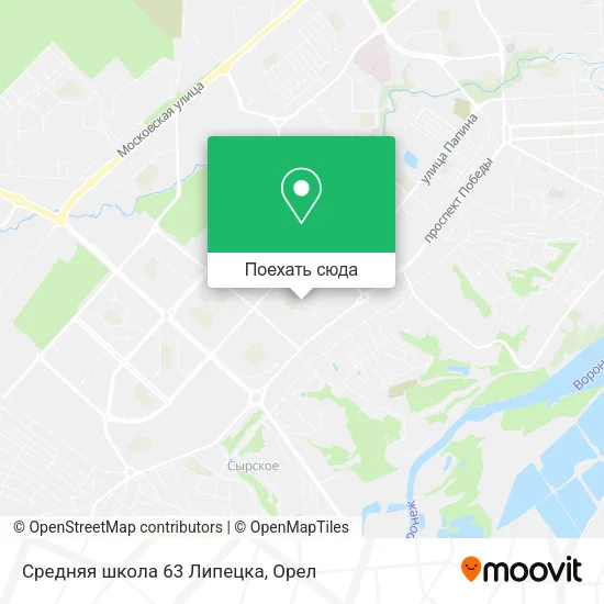 Карта Средняя школа 63 Липецка