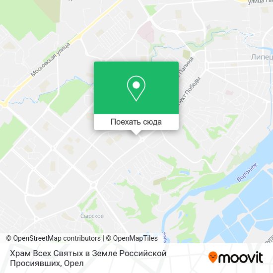 Карта Храм Всех Святых в Земле Российской Просиявших