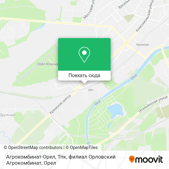 Карта Агрокомбинат-Орел, Тпк, филиал Орловский Агрокомбинат
