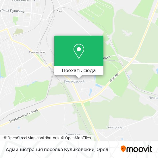 Карта Администрация посёлка Куликовский
