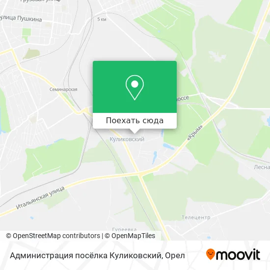 Карта Администрация посёлка Куликовский