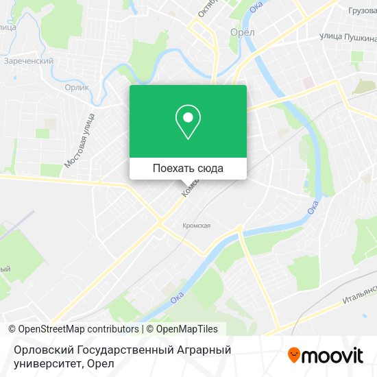 Карта Орловский Государственный Аграрный университет
