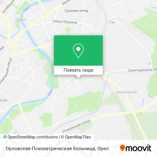 Карта Орловская Психиатрическая больница