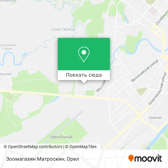 Карта Зоомагазин Матроскин