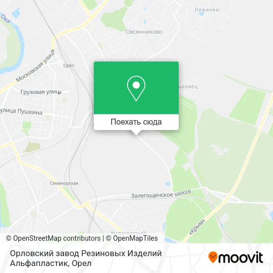 Карта Орловский завод Резиновых Изделий Альфапластик