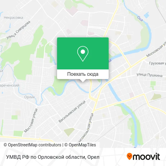 Карта УМВД РФ по Орловской области