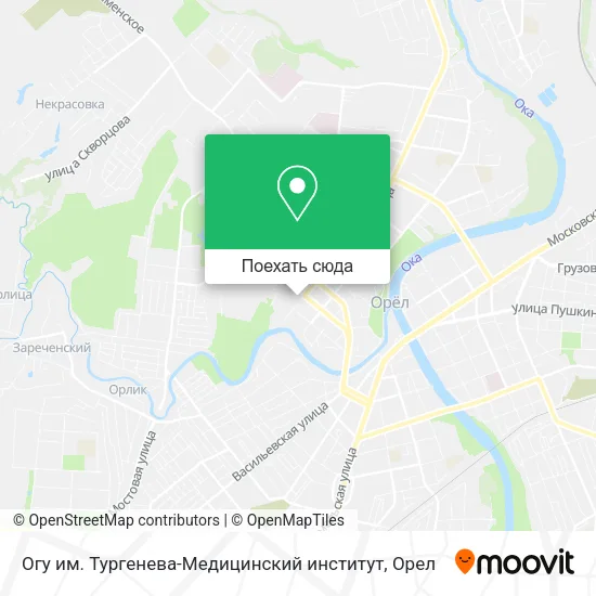 Карта Огу им. Тургенева-Медицинский институт