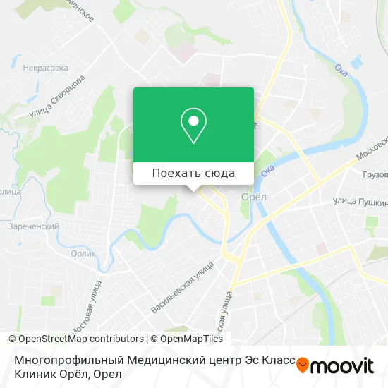 Карта Многопрофильный Медицинский центр Эс Класс Клиник Орёл