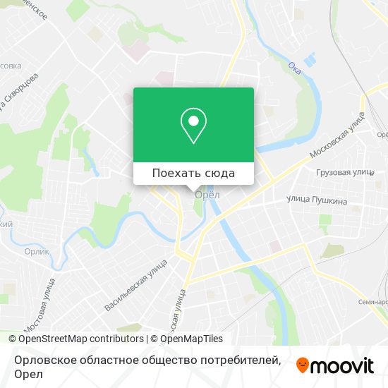 Карта Орловское областное общество потребителей