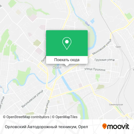 Карта Орловский Автодорожный техникум