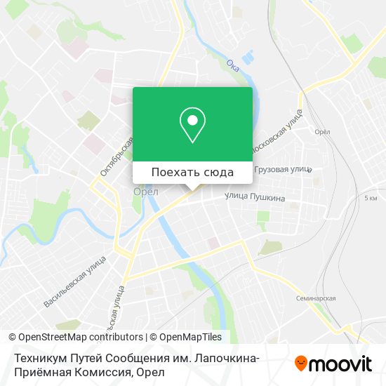 Карта Техникум Путей Сообщения им. Лапочкина-Приёмная Комиссия