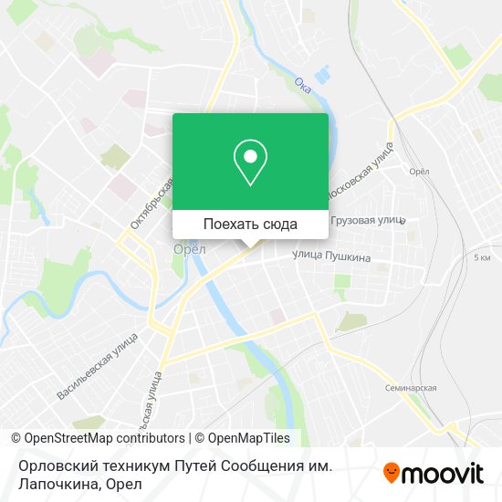 Карта Орловский техникум Путей Сообщения им. Лапочкина