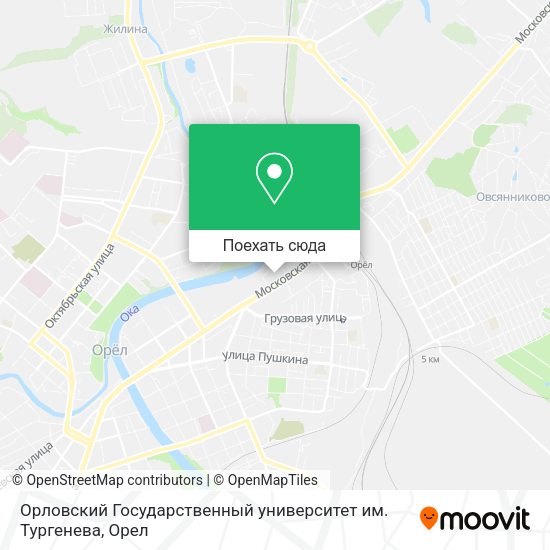 Карта Орловский Государственный университет им. Тургенева