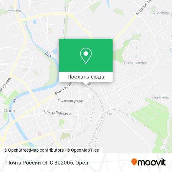 Карта Почта России ОПС 302006