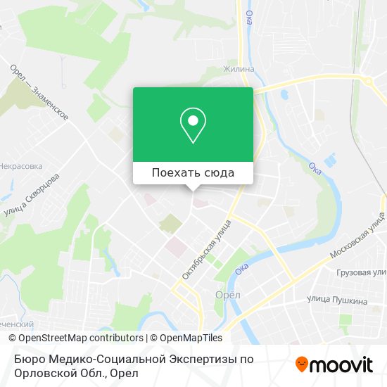Карта Бюро Медико-Социальной Экспертизы по Орловской Обл.