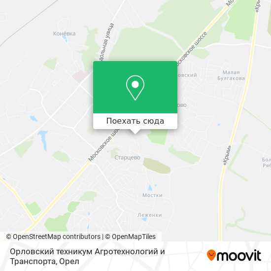 Карта Орловский техникум Агротехнологий и Транспорта