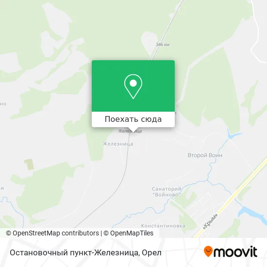 Карта Остановочный пункт-Железница