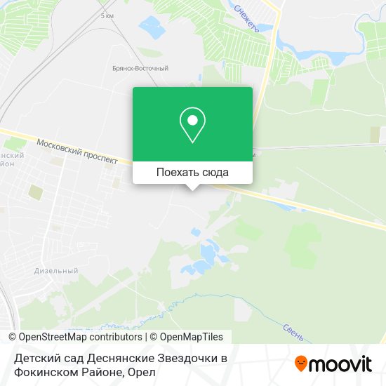 Карта Детский сад Деснянские Звездочки в Фокинском Районе