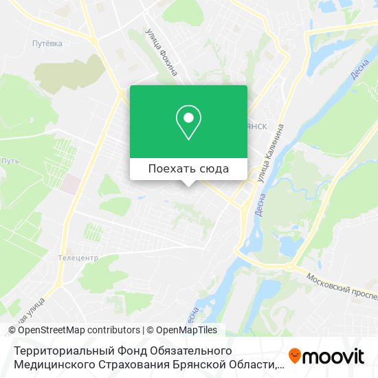 Карта Территориальный Фонд Обязательного Медицинского Страхования Брянской Области