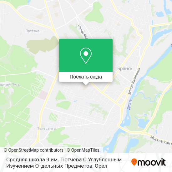 Карта Средняя школа 9 им. Тютчева С Углубленным Изучением Отдельных Предметов