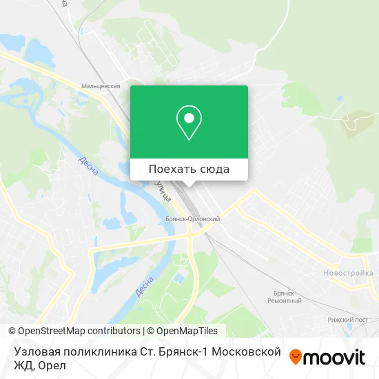 Карта Узловая поликлиника Ст. Брянск-1 Московской ЖД