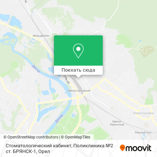 Карта Стоматологический кабинет, Поликлиника №2 ст. БРЯНСК-1
