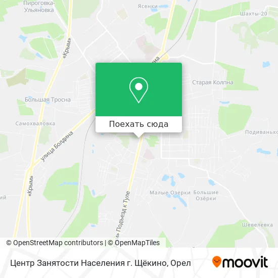 Карта Центр Занятости Населения г. Щёкино