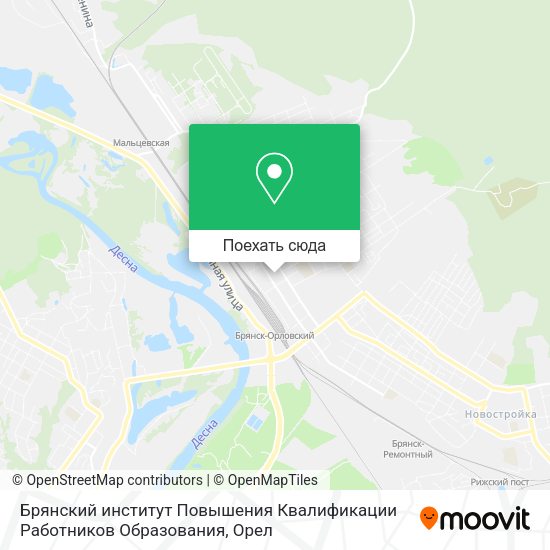 Карта Брянский институт Повышения Квалификации Работников Образования