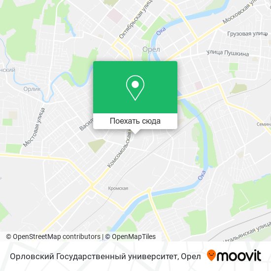 Карта Орловский Государственный университет