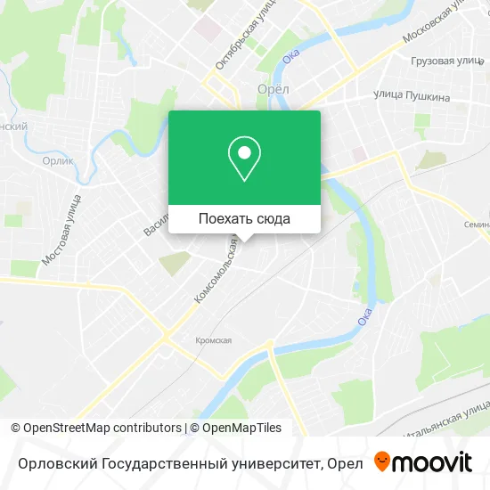 Карта Орловский Государственный университет