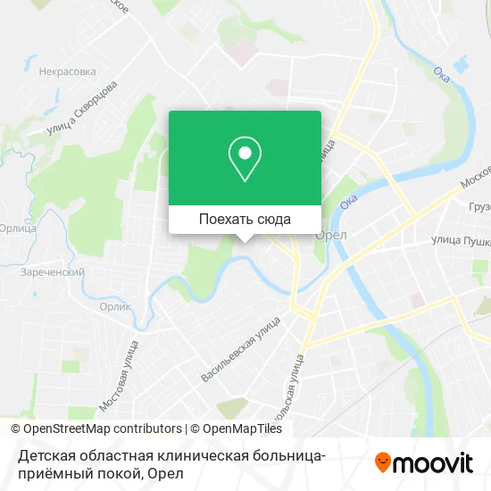 Карта Детская областная клиническая больница-приёмный покой