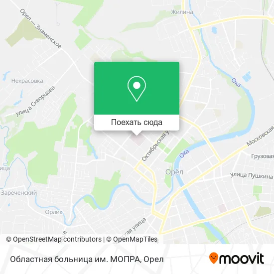 Карта Областная больница им. МОПРА