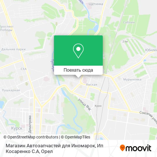 Карта Магазин Автозапчастей для Иномарок, Ип Косаренко С.А