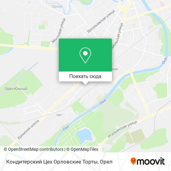 Карта Кондитерский Цех Орловские Торты